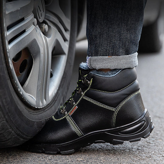 Buty robocze męskie skórzane ze stalowym noskiem - wodoodporne i BHP
