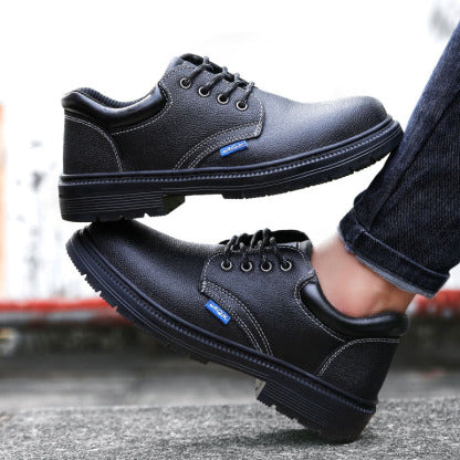 Buty robocze męskie - model z materiałem ochronnym i wewnętrzną wkładką
