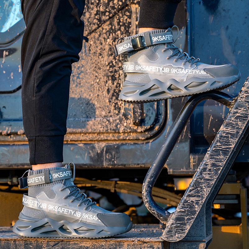 Buty robocze męskie lekkie ze stalowym noskiem - kevlar i antypoślizgowe