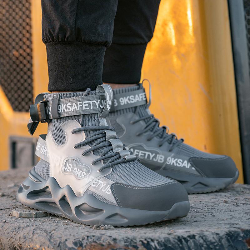 Buty robocze męskie lekkie ze stalowym noskiem - kevlar i antypoślizgowe
