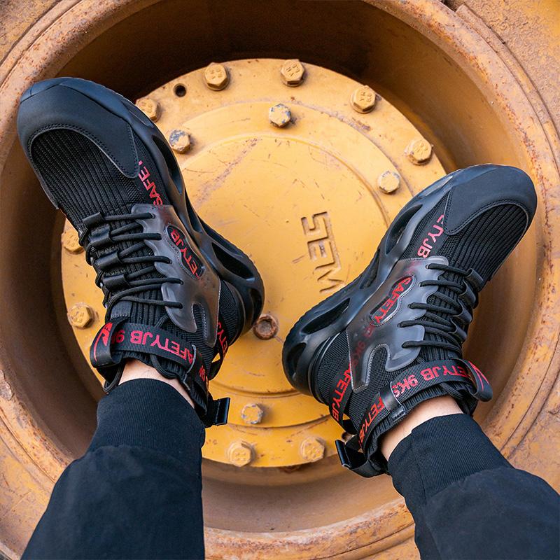 Buty robocze męskie lekkie ze stalowym noskiem - kevlar i antypoślizgowe