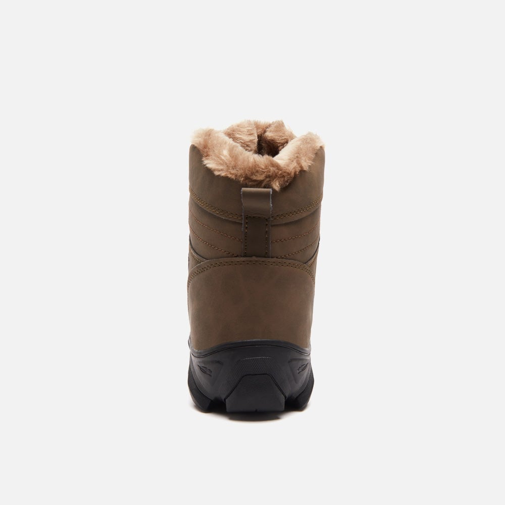 Buty zimowe męskie - z miękką wyściółką i cholewką o gładkiej fakturze
