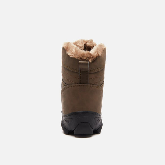 Buty zimowe męskie - z miękką wyściółką i cholewką o gładkiej fakturze