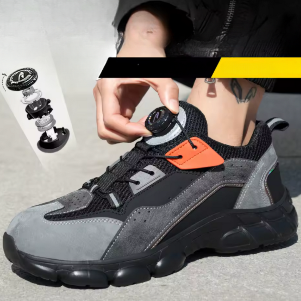 Buty robocze męskie z noskiem stalowym - wodoodporne i bez sznurowadeł
