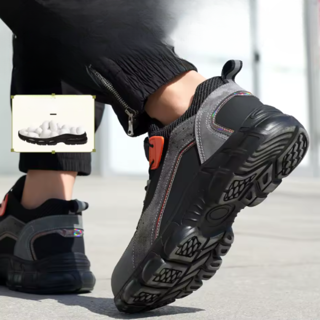 Buty robocze męskie z noskiem stalowym - wodoodporne i bez sznurowadeł