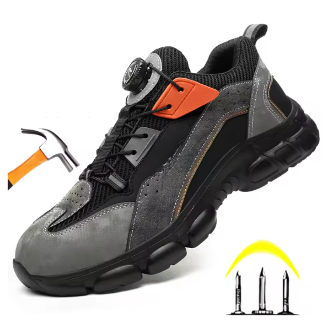 Buty robocze męskie z noskiem stalowym - wodoodporne i bez sznurowadeł
