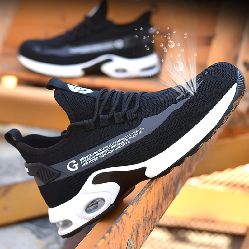 Buty robocze S1P z noskiem z metalu dla mężczyzn – lekkie z przewiewną cholewką