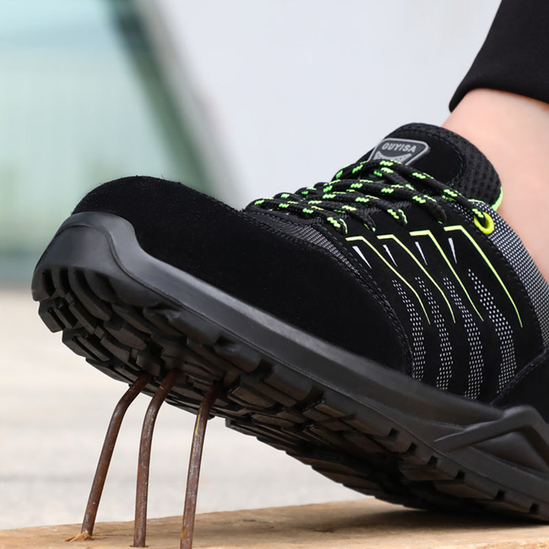 Buty robocze męskie z kevlarową wkładką - lekkie, stalowy nosek, oddychające