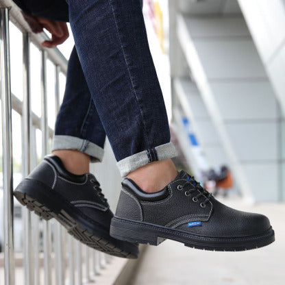 Buty robocze męskie - model z materiałem ochronnym i wewnętrzną wkładką
